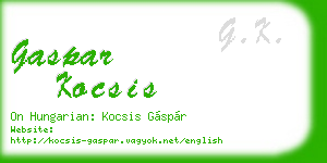 gaspar kocsis business card