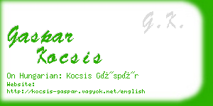 gaspar kocsis business card